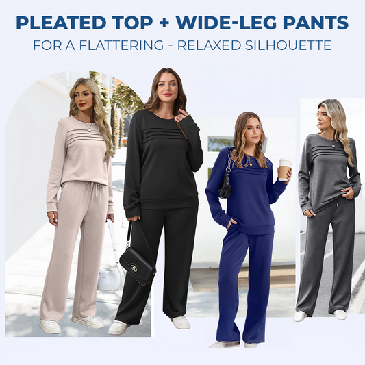 🔥LAST DAY SALE — 60% OFF! 👍✨Women's 2026 UK Casual Crew Neck Top & Drawstring Pants Set