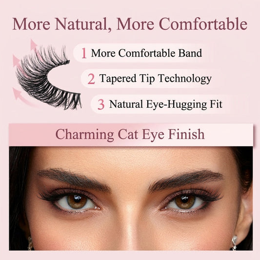 🏆 Last Day Special Price £7.99 ! 🔥 Buy One Get One Free 🎁  💐Waterproof & Reusable Self-Adhesive Eyelashes