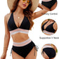 🩱Summer Sale 49% OFF👙High Waisted Tummy Control Color Block Bikini Sets