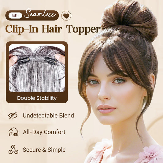 📢📢50%  OFF !! ⏰Lightweight & Seamless Clip-In Hair Topper