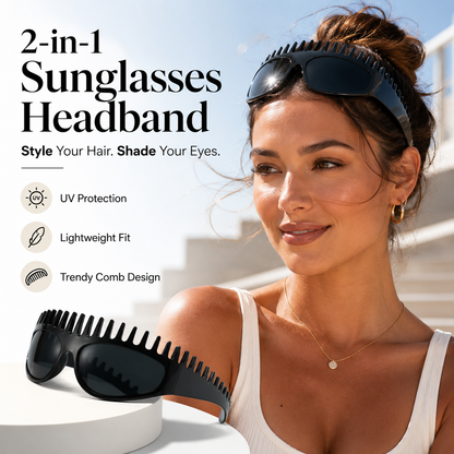 🔥Last Day Buy 1 Get 1 Free! - JUST ￡4.4/PC🎁⏰Creative Comb Frame Square Sunglasses☀️– Light Luxury, UV Protection, Oversized Frame, Versatile & Streetwear Stylish! 🕶️
