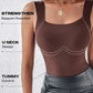 🏆🌟Last Day Special Price ￡6.99!!🎀Women's U Neck Shapewear Built-in Bra Tank High Strechy Sleeveless Slim Fit Tops Camisole