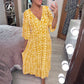❤️‍🔥2026 Summer Sale 49% OFF🌷Bohemian Casual Print V-neck Waist Wrap Long Dress