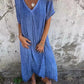 🔥Hot SALE 50% OFF🔥Women's Loose V-neck cotton linen dress