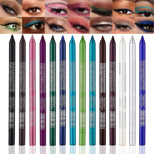 💓🎁Hot Sale 49% OFF🥰💧14-Pack Waterproof Colored Gel Eyeliner Pencil – Metallic & Shimmer Finishes, Smudge-Proof