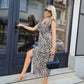 🌸Spring Specials🌸 Woman’s Deep V-Neck Leopard Print Slit Dress
