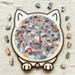 🏆Last day Special Price ￡10.99!!🎁🧩135-Piece Morandi-Colored Cat Shaped Wooden Jigsaw Puzzle