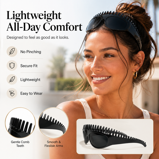 🔥Last Day Buy 1 Get 1 Free! - JUST ￡4.4/PC🎁⏰Creative Comb Frame Square Sunglasses☀️– Light Luxury, UV Protection, Oversized Frame, Versatile & Streetwear Stylish! 🕶️