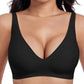 🔥2026 HOT SALE 60% Off💕 Jelly Wireless Womens Comfortable Wireless Bras Push Up Bralettes Seamless Tshirts Bras Deep V Everyday Bras