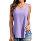 🔥Hot Sale 50% OFF💥Womens Tank Tops Sleeveless EyeletEmbroidery Scoop Neck Loose Fit Casual SummerFlowy
