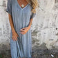 🔥Hot SALE 50% OFF🔥Women's Loose V-neck cotton linen dress