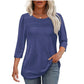 💕Last Day 50% OFF👚2026 Women's 3/4 Length Sleeve Top Pleated Front T-Shirt ✨