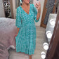 ❤️‍🔥2026 Summer Sale 49% OFF🌷Bohemian Casual Print V-neck Waist Wrap Long Dress