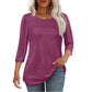 💕Last Day 50% OFF👚2026 Women's 3/4 Length Sleeve Top Pleated Front T-Shirt ✨