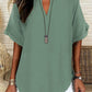 🌸Summer Hot Sale 70% OFF👕Fashion Loose Solid Color Short Sleeve Top