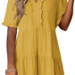 🔥2026 Summer Hot Sale 49% OFF🌈Women's V Neck Ruffle Casual A-Line Flowy Swing Shift Dress
