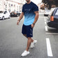 🏆Summer Cool Deal: ONLY ￡13.99!!😎Men's Gradient Color T-Shirt & Shorts Set
