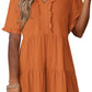 🔥2026 Summer Hot Sale 49% OFF🌈Women's V Neck Ruffle Casual A-Line Flowy Swing Shift Dress