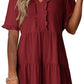 🔥2026 Summer Hot Sale 49% OFF🌈Women's V Neck Ruffle Casual A-Line Flowy Swing Shift Dress