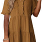 🔥2026 Summer Hot Sale 49% OFF🌈Women's V Neck Ruffle Casual A-Line Flowy Swing Shift Dress