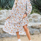🌸Spring Specials💐 Women's Long Sleeve V Neck Bohemian Midi Dress