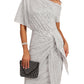 💃Last Day Sales 60% OFF🎉Sparkly One-Shoulder Ruched Dress