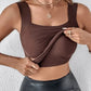 🏆🌟Last Day Special Price ￡6.99!!🎀Women's U Neck Shapewear Built-in Bra Tank High Strechy Sleeveless Slim Fit Tops Camisole