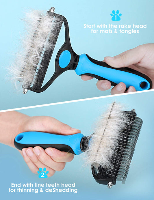 ⏳Limited Time Promotion 50% OFF 🎉 #1 in UK Pet Grooming 2026 🏆Professional Double-Sided Deshedding Brush for Dogs & Cats – Reduces Shedding by 90%💪