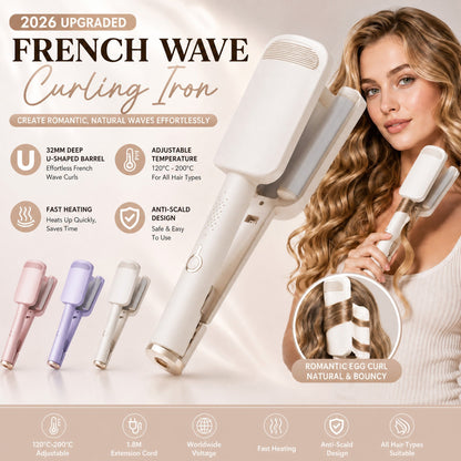 🌸 LIMITED-TIME 70% OFF! ✨32MM Wavy Hair Curler – Big Bouncy Curls, 4 Adjustable Heat Settings & Negative Ion Care – Salon-Quality Styling at Home 💇‍♀️