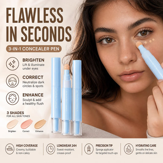 🖌️✨LAST DAY SALE BUY 1  GET 1 FREE!!💙🎨 50% OFF! Dual Concealer Pen – Covers dark circles & spots, 24hr hydration.