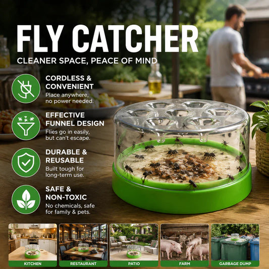 🎁💥LAST DAY SPECIAL PRICE!-￡7.99!! 🌿Reusable Non-Electric Fly Trap—no electricity, no poison! 🏠 Safe to use in the kitchen and around children and pets.