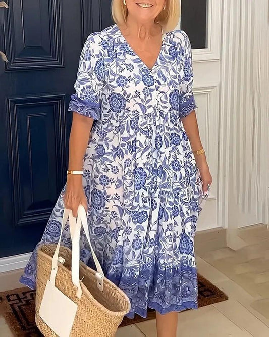 💝2026 Hot Sale 50% OFF💝👗V-neck Cozy Bohemian Latest Style Dress✨
