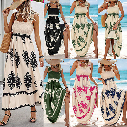 🎉Hot Promotion 50% OFF🛍️Women’s Summer Print Sleeveless Flowy Long Dress