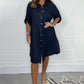 💥2026 Hot Sale 50% OFF🤩Women's Cotton and Linen Button Shirt Dress