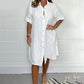 💥2026 Hot Sale 50% OFF🤩Women's Cotton and Linen Button Shirt Dress