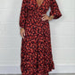 💃LAST DAY SALE 49% OFF🏝️Women Printed Sexy Deep V-neck Dress