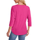 💕Last Day 50% OFF👚2026 Women's 3/4 Length Sleeve Top Pleated Front T-Shirt ✨