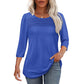 💕Last Day 50% OFF👚2026 Women's 3/4 Length Sleeve Top Pleated Front T-Shirt ✨