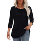 💕Last Day 50% OFF👚2026 Women's 3/4 Length Sleeve Top Pleated Front T-Shirt ✨