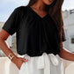 ⏰LIMITED HOT SALE JUST ￡10.99!!💥Women's Casual Pleated V-Neck Short-Sleeve Top
