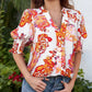 💓🛒50% OFF NOW! Women's Floral V-Neck Puff Sleeve Blouse – Romantic Design, Soft Fabric & 3 Vibrant Colorways 🌸✨
