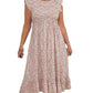 🔥🎁New arrival 50% OFF💥🌸Women's Elegant Floral Print High-Waisted Ruffle Cap Sleeve Dress💃