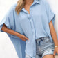 🔥Hot Sale 50% Off💥🎁Women's Loose Fit Casual Button Short Sleeve Shirt Tops