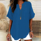 🌸Summer Hot Sale 70% OFF👕Fashion Loose Solid Color Short Sleeve Top