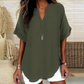 🌸Summer Hot Sale 70% OFF👕Fashion Loose Solid Color Short Sleeve Top