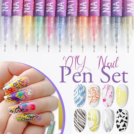 🎁The Best Gift For Kids - 50% OFF🐰12 Colors Nail Art Pens Set - 1🎨💅