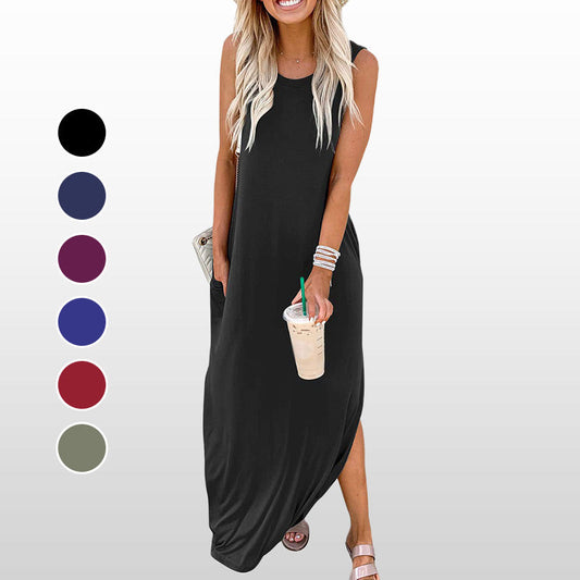 🎉Hot Promotion 50% OFF🛍️Women’s Trendy Solid Color Sleeveless Long Dress