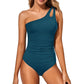💥LAST DAY SALE 60% OFF🏖️👙One Shoulder One Piece Swimsuit For Women Tummy Control Bathing Suit