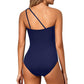 💥LAST DAY SALE 60% OFF🏖️👙One Shoulder One Piece Swimsuit For Women Tummy Control Bathing Suit