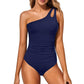 💥LAST DAY SALE 60% OFF🏖️👙One Shoulder One Piece Swimsuit For Women Tummy Control Bathing Suit